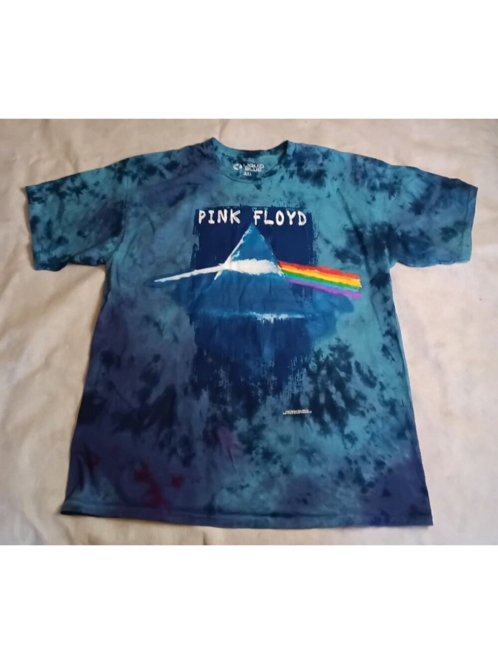 Liquid Blue Pink Floyd Painting DSOTM T-Shirt 2XL Prism Test Print Oversized